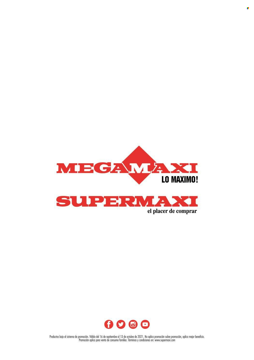 Catálogo Supermaxi - 16.9.2021 - 13.10.2021.