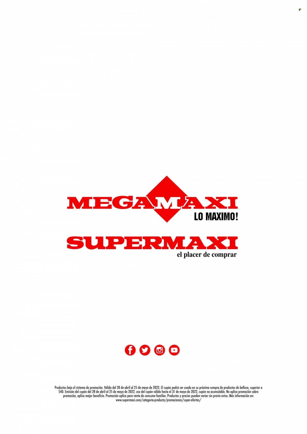 Catálogo Supermaxi - 28.4.2022 - 25.5.2022.
